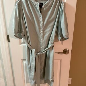 GAP Women's Green Button-Down Dress